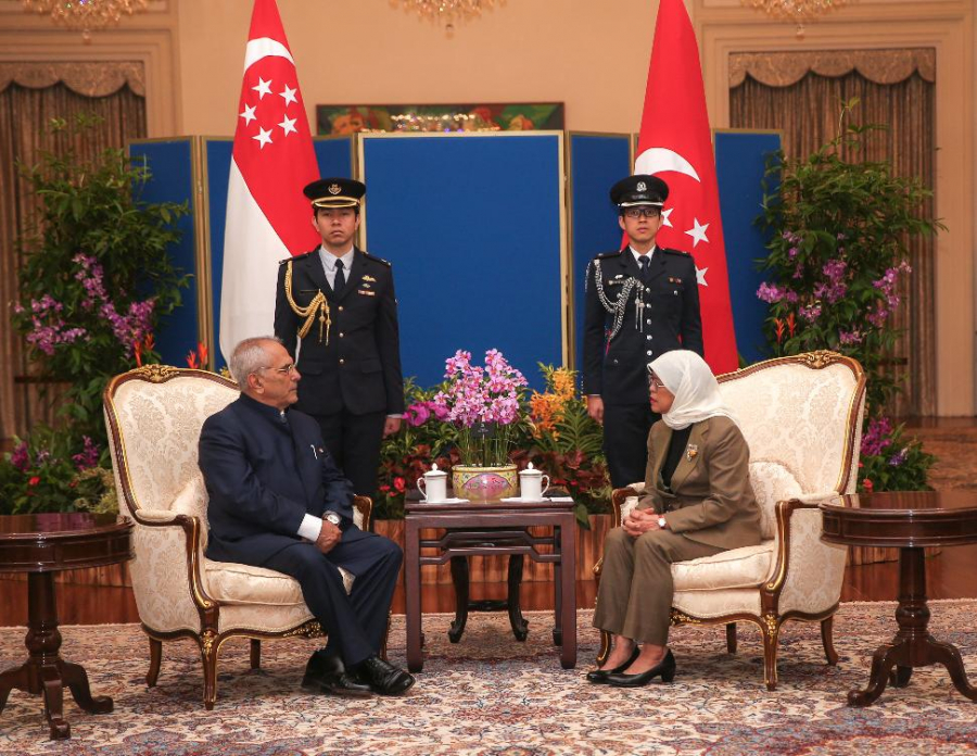 PR, José Ramos Horta konversa hela ho Xefe Estadu Singapura, Halimah Yacoob iha palásiu prezidensial repúblika Singapura.