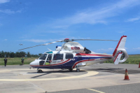Helikopteru ne'ebé governu TL aluga husi kompañia McDERMOTT AVIATION, Heli-Lift Australia ho marka N365JA, para hela iha Aeroportu Internasional Nicolau Lobato, kuarta (21/04/2021)