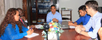 Vise Ministru Komérsiu no Indústria (V-MKI), Domingos Lopes Antunes, reuniaun ho ekipa TIC Timor no Country Director UNCDF.