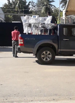 Some equipments transporting to Vera Cruz Isolation center in Dili