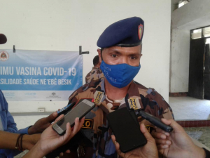 Komandante UPF, Superintendente  Euclides Belo, informa hela ba jornalista sira kona-ba movimentu ilegal iha lina Fronteira terrestre.
