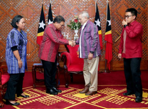 Prezidente Repúblika (PR), José Ramos Horta kaer liman hela ho Embaisadór Repúblika Indonézia (RI) iha Timor-Leste, Okto Dorinus Manik.