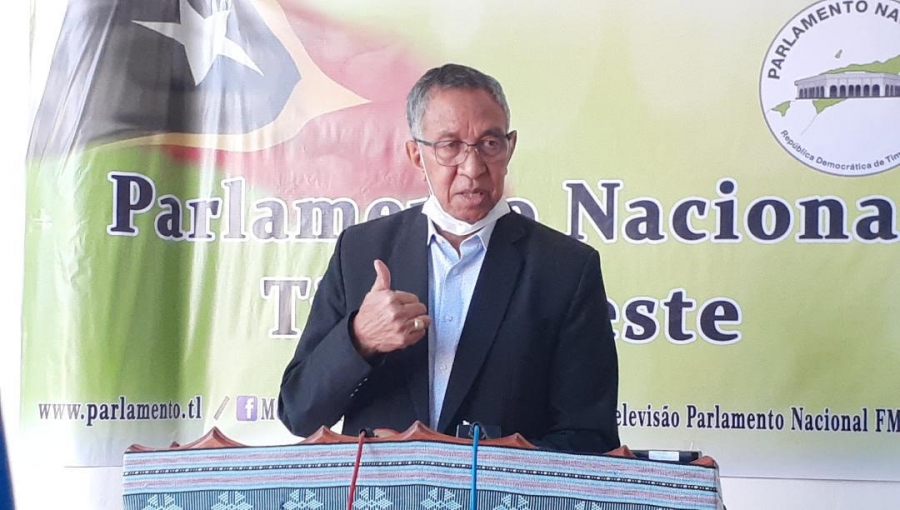 Prezidente Parlamentu Nasional Arao Noe de Jesus Amaral ko&#039;alia ba Jornalista sira iha resintu Parlamentu Nasional 