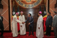 Prezidente da Republika, Dr. Francisco Guterres Lu Olo ka'er liman ho Amo Bispu Baukau, Don Basilio do Nasimento no asiste husi Bispu Dili ho maliana (31/01)