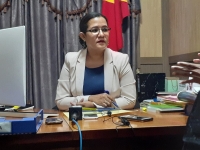 Sekretária-Jerál Parlamentu Nasionál (SJPN) Cedelizia Faria dos Santos, ko'alia ba Jornalista sira iha nia Kna'ar fatin iha Parlamentu Nasional