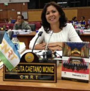 Deputada bankada Congresso Nacionál de Reconstrução Timorense (CNRT) Carmelita Cetano Monis iha Plenaria