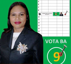 Kandidata Prezidente Repúblika (PR) husi Partidu Kmanek Haburak Unidade Timor Oan (KHUNTO), Armanda Berta dos Santos.