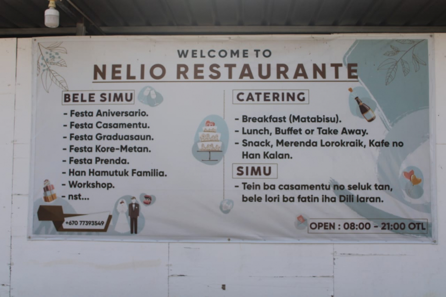 Plaka nelio Restaurante iha area Metiaut-Dili. 