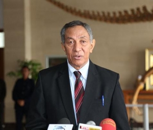 Prezidente Parlamentu Nasional Timor Leste, Arao Noe de Jesus Amaral Ko&#039;alia ba jornalista iha okaziaun ruma kotuk