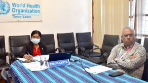 East Timor Health Minister Odete Maria Freitas Belo and Dr Rajesh Pandav, WHO Representative to Timor-Leste