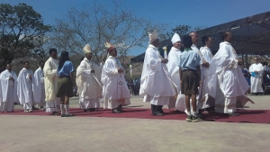 Bispu sira ne&#039;ebé selebra misa tinan 30 Amu Papa João Paulo II vizita Dili, Timor-Leste.