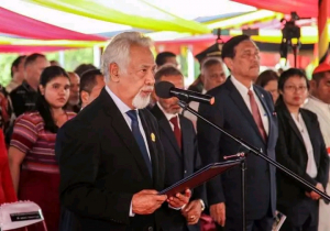 Primeiru Ministru (PM) Governu Dasia, Kay Rala Xanana Gusmão hala&#039;o hela diskursu iha Palásiu Prezidensiál, Bairo-pite, sabadu (01/07).