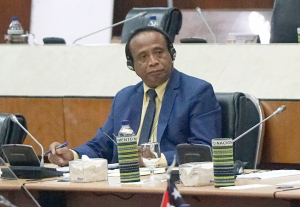 Ministru Asuntu Parlamentár no Komunikasun Sosiál, (MAPKomS), Francisco M. Da Costa Pereira Jerónimo iha Parlamentu Nasional
