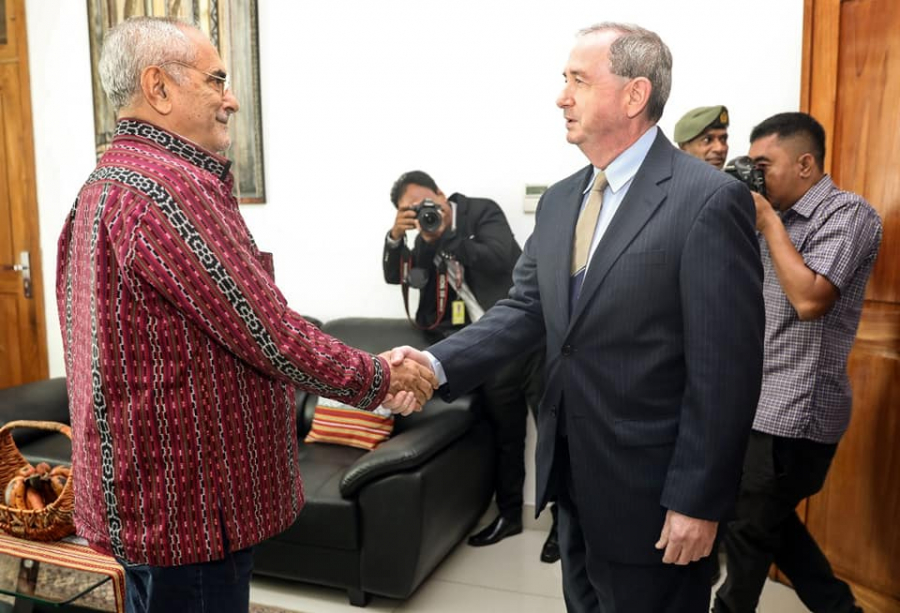 Enkarregadu Embaisadór Estadu Unidu Amerika (EUA) iha Timor-Leste, Tom Daley kaer lima ho Prezidente Repúblika (PR), José Ramos Horta.