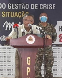 dr. Rui Maria de Araujo Portavoz Sentru Integradu jestaun de Krize, ko'alia ba Jornalista sira iha Sala Situasaun iha CCD (14/4)