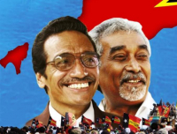 Sekretáriu Jerál Partidu FRETILIN (Frente Revulusionáriu Timor-Leste no Independente), Marí Bin Amude Alkatiri, ho Kandidatu Prezidente Repúblika (PR) períodu 2022-2027, Francisco Guterres 'Lú Olo.